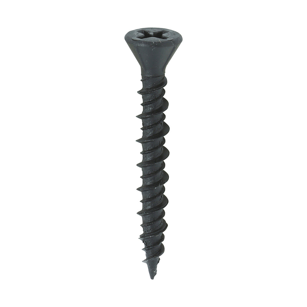 This is an image of Timco - Drywall Dense Board Screws - PH - Reduced Countersunk - High-Low Thread - Black 3.9 x 30mm - (1000 PCS Box) 00030DRYD