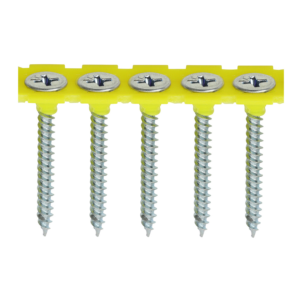This is an image of Timco - Collated Drywall Screws - PH - Bugle - Fine Thread - Zinc 3.5 x 35mm - (1000 PCS Box) 00035COLDZYS