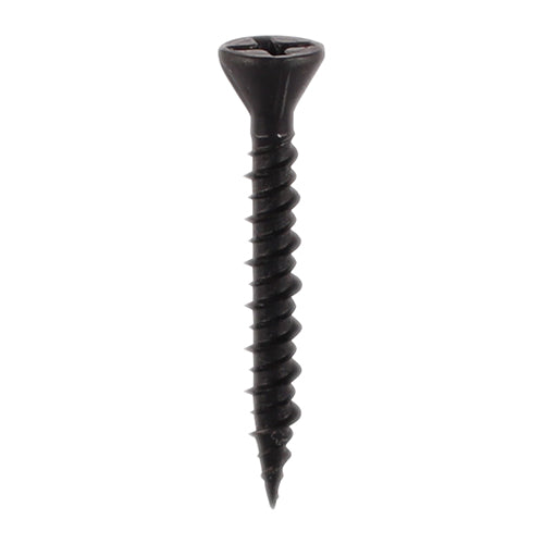 This is an image of Timco - Drywall Dense Board Screws - PH - Reduced Countersunk - High-Low Thread - Black 3.9 x 45mm - (1000 PCS Box) 00045DRYD