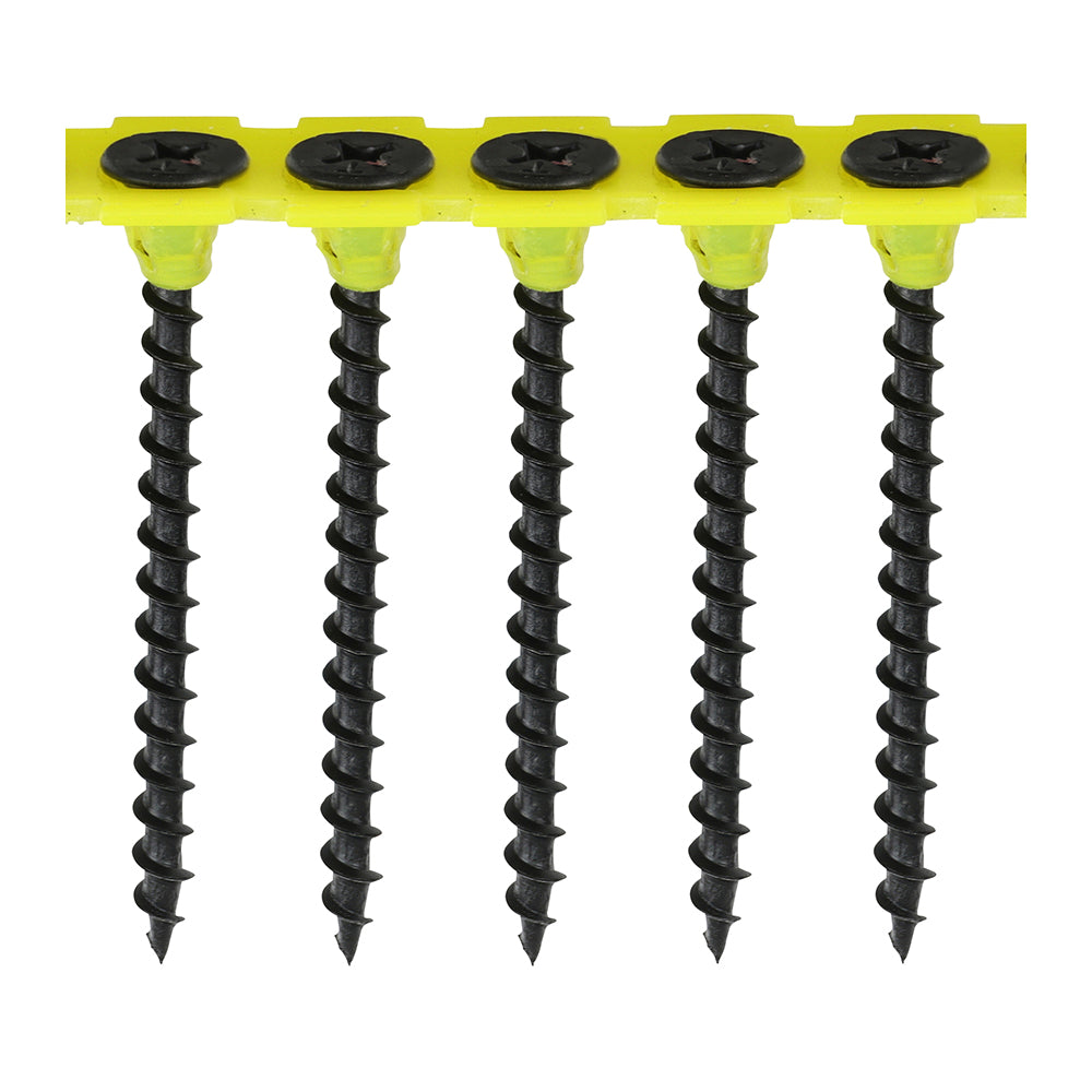 This is an image of Timco - Collated Drywall Screws - PH - Bugle - Coarse Thread - Black 3.5 x 50mm - (1000 PCS Box) 00050COLDYS