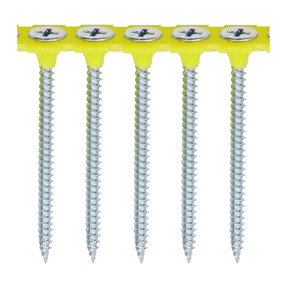 This is an image of Timco - Collated Drywall Screws - PH - Bugle - Fine Thread - Zinc 3.5 x 55mm - (1000 PCS Box) 00055COLDZYS