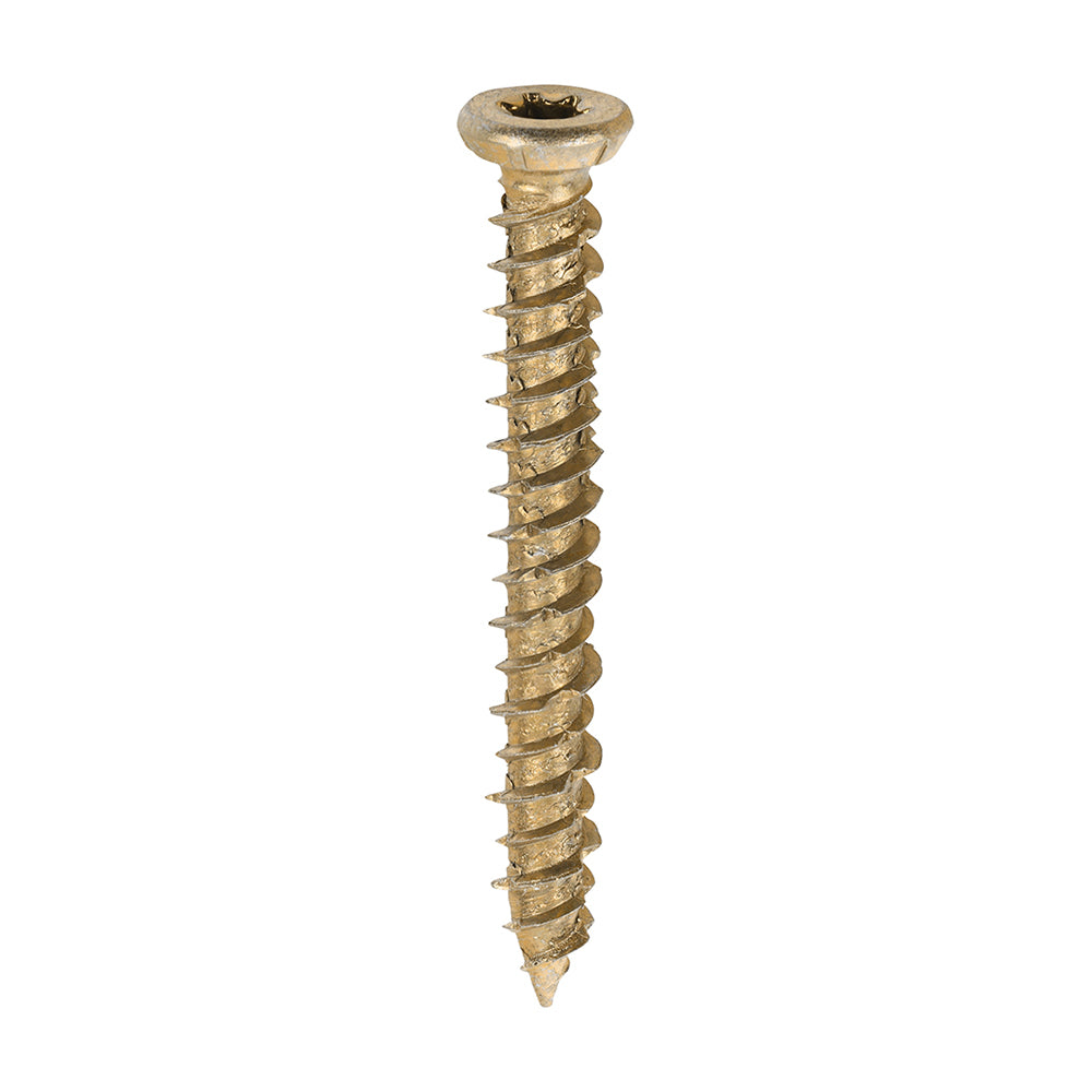 This is an image of Timco - Concrete Screws - TX - Flat Countersunk - Yellow 7.5 x 60mm - (100 PCS Box) 00060TCON
