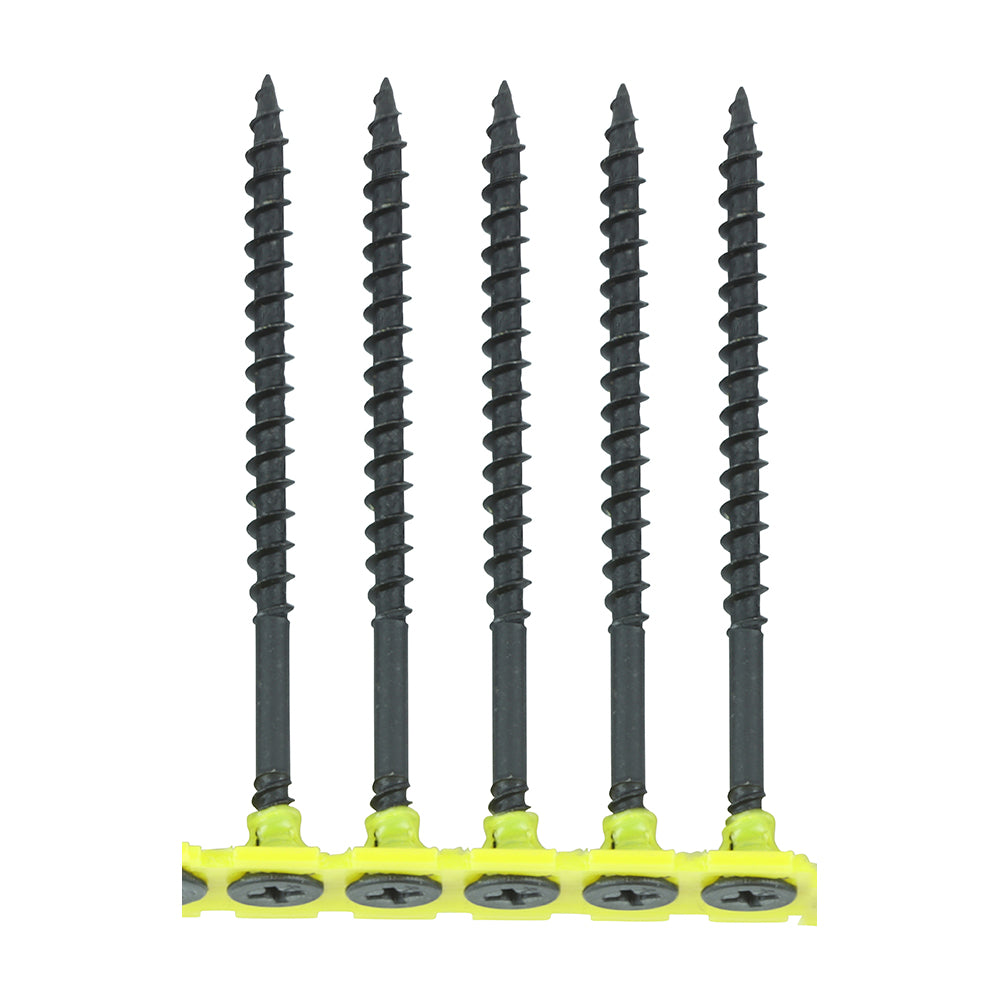 This is an image of Timco - Collated Drywall Screws - PH - Bugle - Coarse Thread - Black 4.2 x 75mm - (500 PCS Box) 00075COLDYS