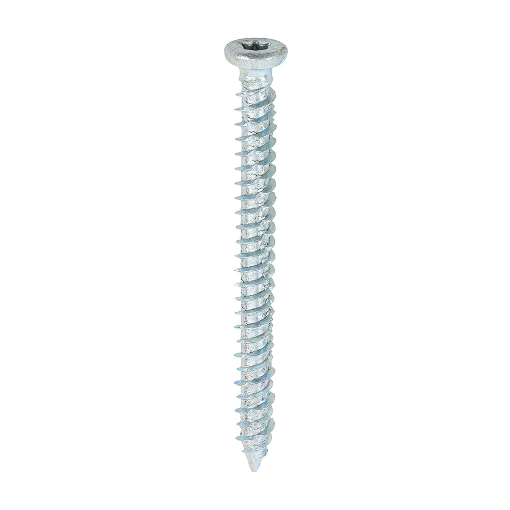 This is an image of Timco - Concrete Screws - TX - Flat Countersunk - Zinc 7.5 x 80mm - (100 PCS Box) 00080TCONZ