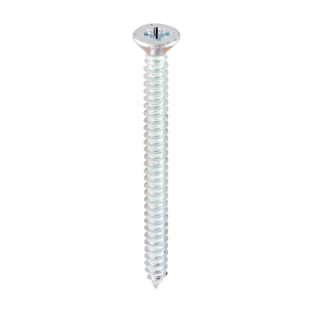 This is an image of Timco - Self-Tapping Screws - PZ - Countersunk - Zinc 8 x 2" - (200 PCS Box) 00082CCAZS