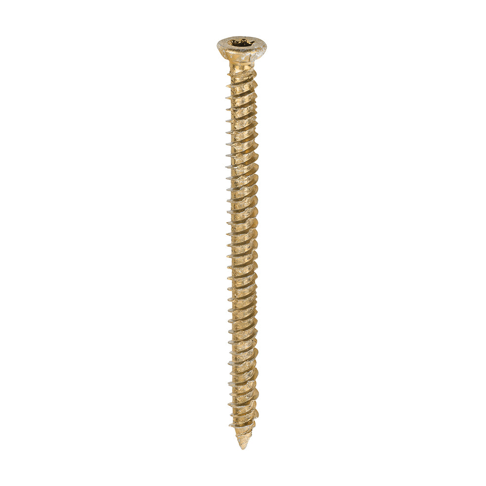 This is an image of Timco - Concrete Screws - TX - Flat Countersunk - Yellow 7.5 x 100mm - (100 PCS Box) 00100TCON