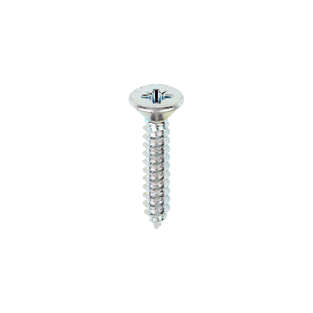 This is an image of Timco - Self-Tapping Screws - PZ - Countersunk - Zinc 10 x 1" - (200 PCS Box) 00101CCAZS