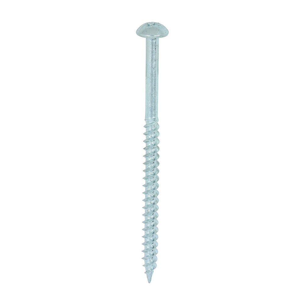 This is an image of Timco - Twin-Threaded Woodscrews - PZ - Round - Zinc 10 x 3" - (200 PCS Box) 00103CRWZ
