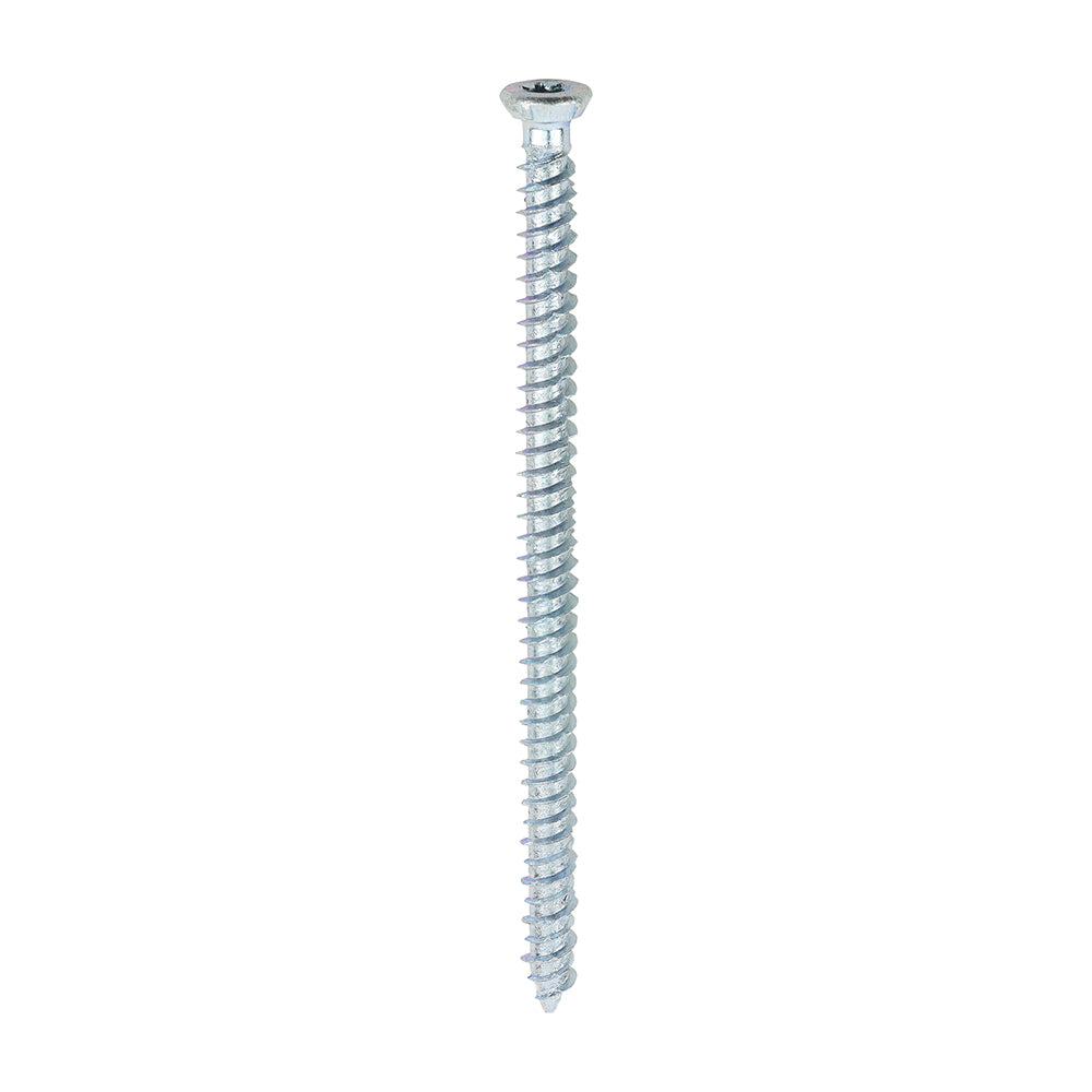 This is an image of Timco - Concrete Screws - TX - Flat Countersunk - Zinc 7.5 x 120mm - (100 PCS Box) 00120TCONZ