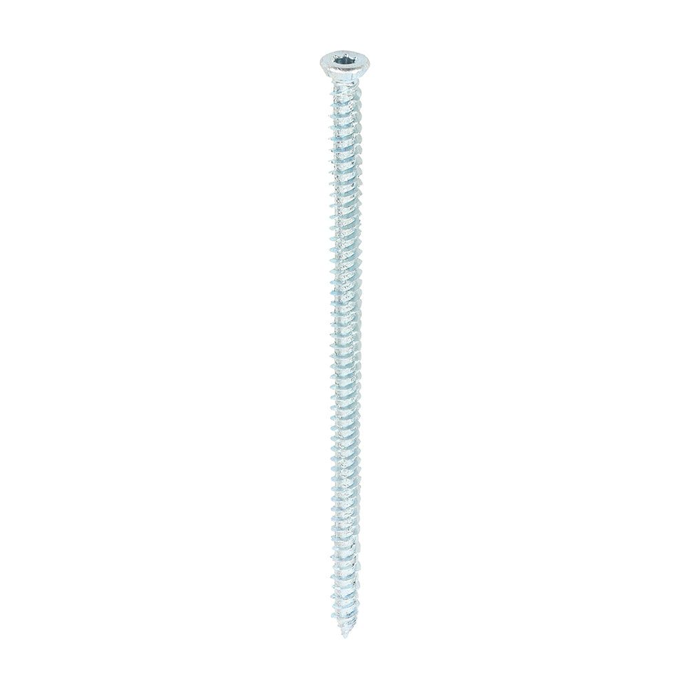 This is an image of Timco - Concrete Screws - TX - Flat Countersunk - Zinc 7.5 x 150mm - (100 PCS Box) 00150TCONZ