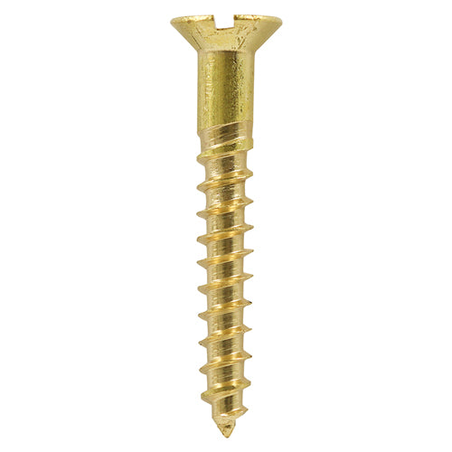 This is an image of Timco - Solid Brass Timber Screws - SLOT - Countersunk 6 x 3/4" - (200 PCS Box) 00634CBS