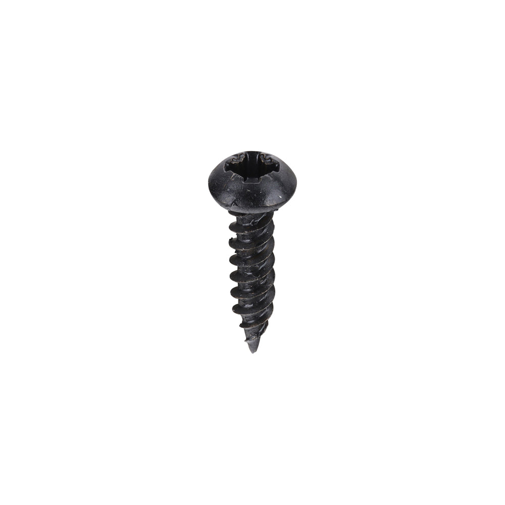 This is an image of Timco - Blackjax Woodscrews - PZ - Round - Black Organic 6 x 5/8" - (200 PCS Box) 00658BJC