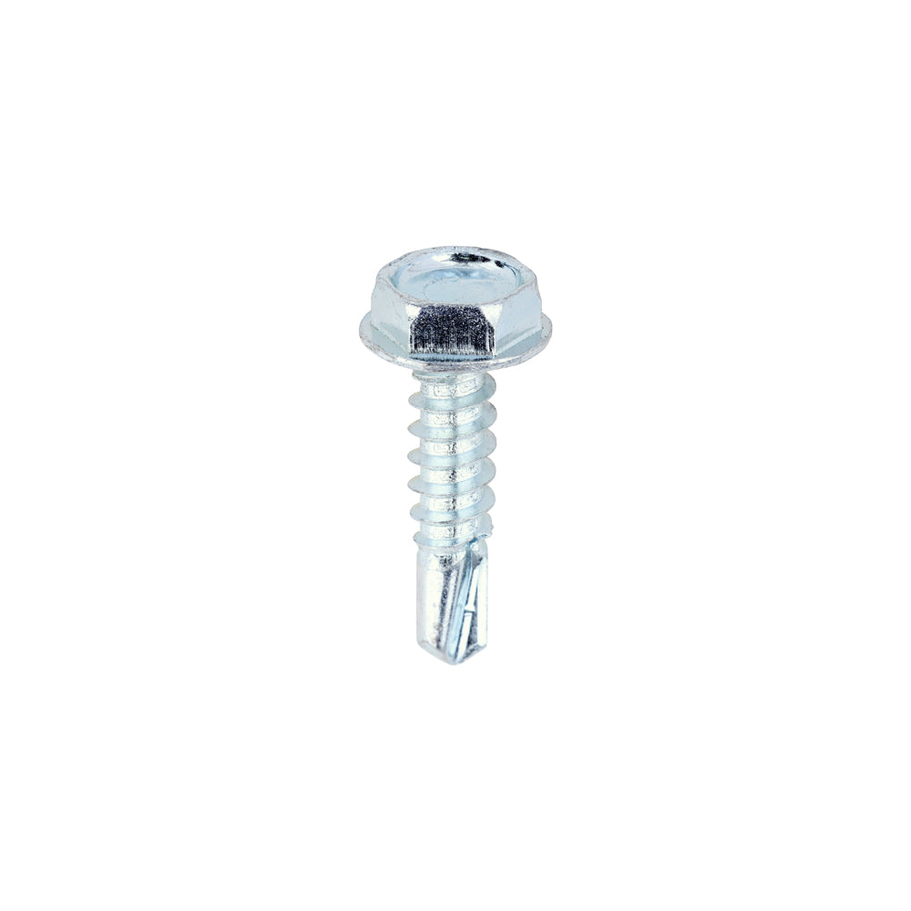 This is an image of Timco - Metal Construction Light Section Screws - Hex - Self-Drilling - Zinc 10 x 3/4" - (1000 PCS Box) 01034HWSD