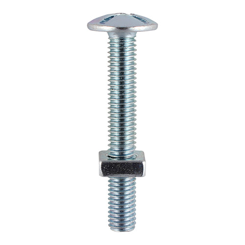 This is an image of Timco - Roofing Bolts & Square Nuts - Zinc M6 x 30mm - (10 PCS TIMpac) 0630RBP