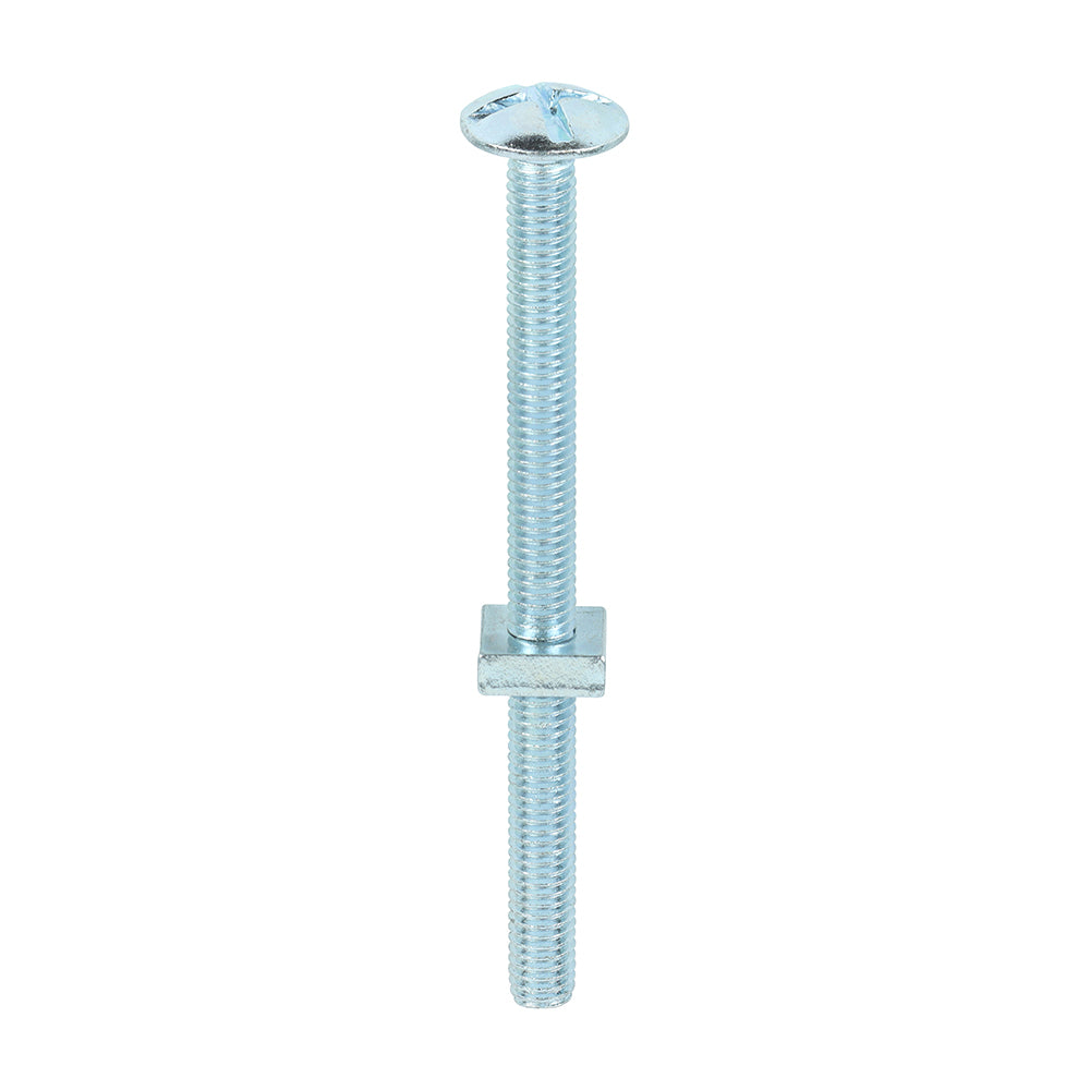 This is an image of Timco - Roofing Bolts with Square Nuts - Zinc M6 x 80mm - (100 PCS Box) 0680RB