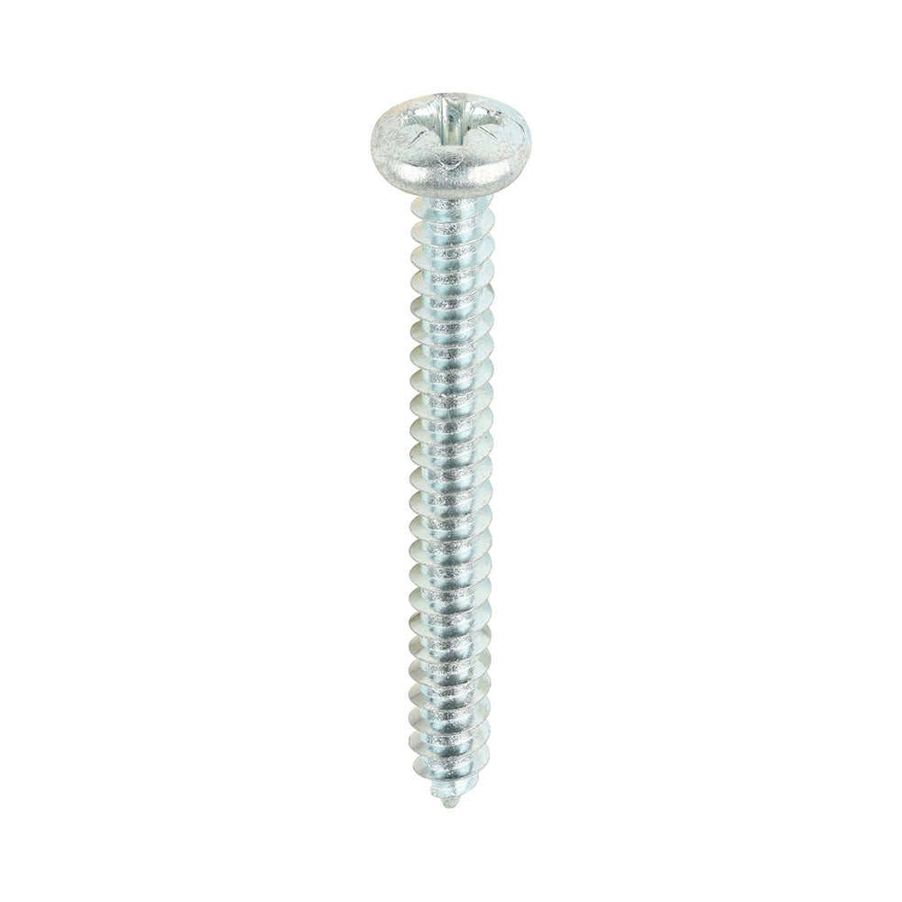 This is an image of Timco - Self-Tapping Screws - PZ - Pan - Zinc 8 x 1 1/2" - (200 PCS Box) 08112CPAZS