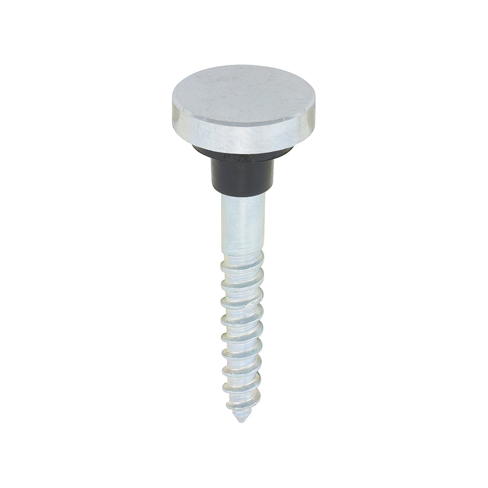 This is an image of Timco - Mirror Screws - Zinc - Chrome Flat 8 x 1 1/4" - (10 PCS TIMpac) 08114FCMIRP