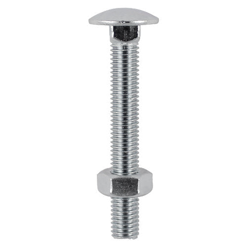 This is an image of Timco - Carriage Bolts & Hex Nuts - Stainless Steel M8 x 130mm - (3 PCS TIMpac) 08130CBSSP