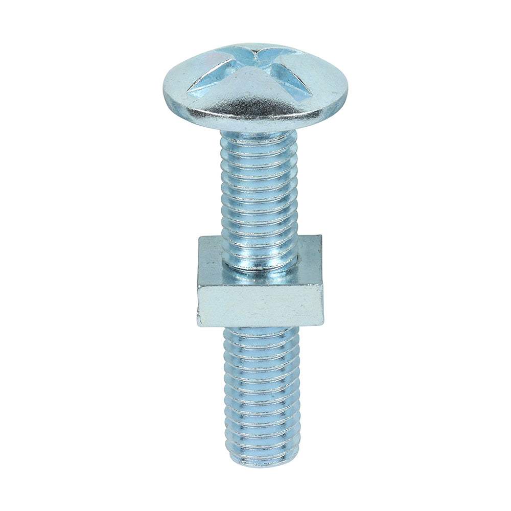 This is an image of Timco - Roofing Bolts with Square Nuts - Zinc M8 x 40mm - (100 PCS Box) 0840RB