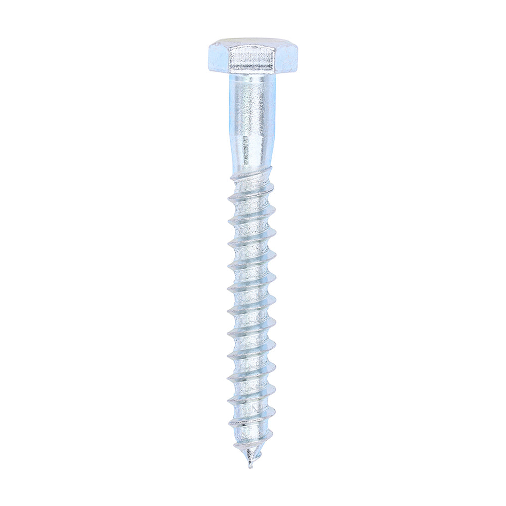 This is an image of Timco - Coach Screws - Hex - Zinc 8.0 x 65mm - (100 PCS Box) 0865CSC