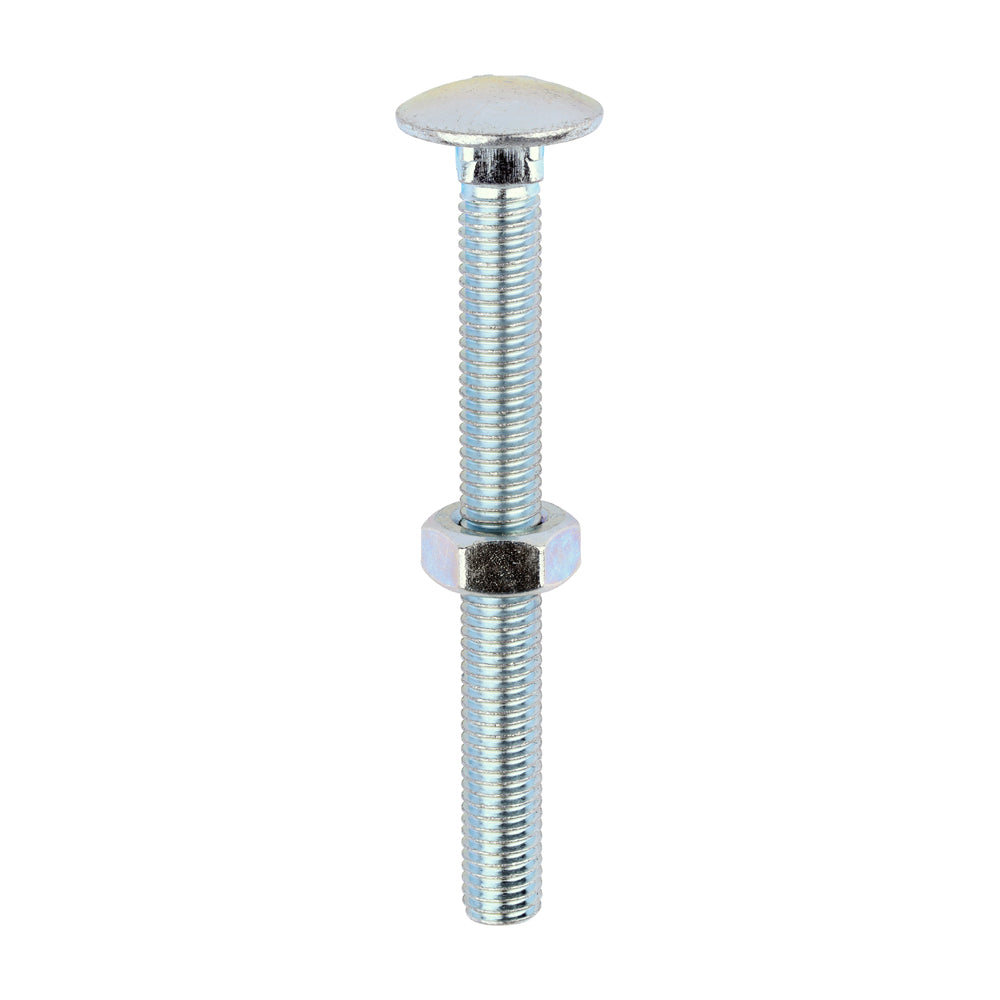 This is an image of Timco - Carriage Bolts & Hex Nuts - Zinc M10 x 100mm - (25 PCS Box) 10100CB