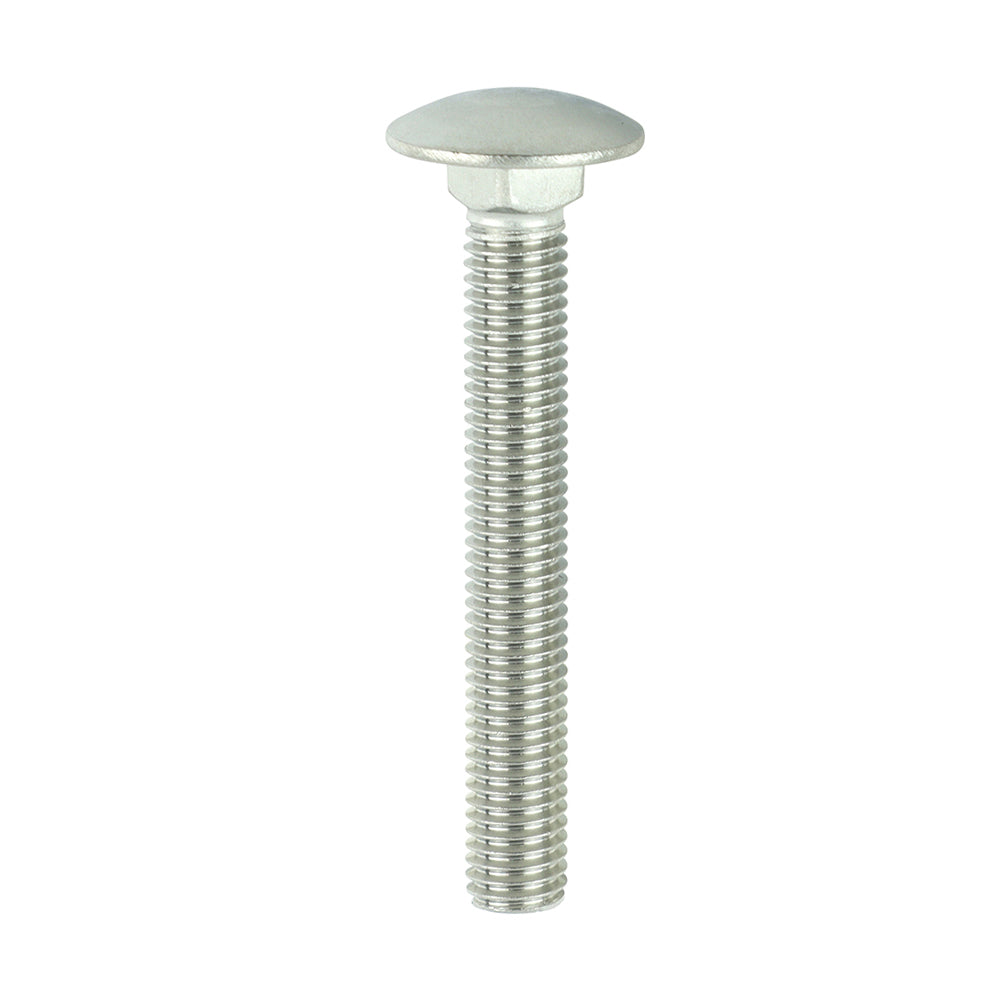 This is an image of Timco - Carriage Bolts - A2 Stainless Steel M10 x 75mm - (5 PCS Bag) 1075CBSSX