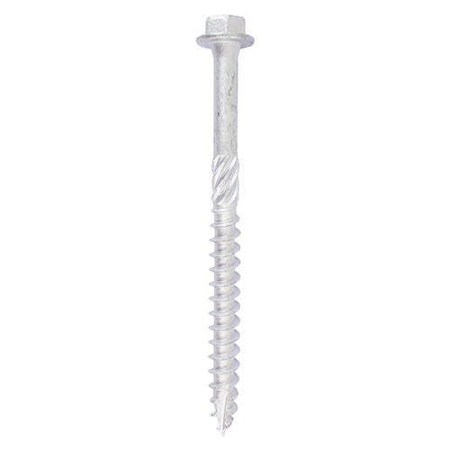 This is an image of Timco - Heavy Duty Timber Screws - Hex - Exterior - Silver 10 x 80mm - (10 PCS TIMbag) 1080INI
