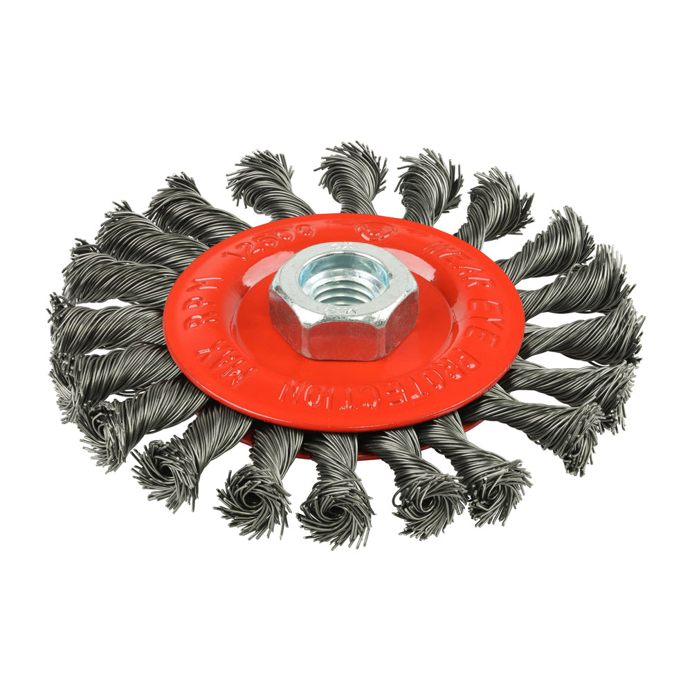 This is an image of Timco - Angle Grinder Wheel Brush - Twisted Knot Steel Wire 115mm (1 Each Box) 115TWT