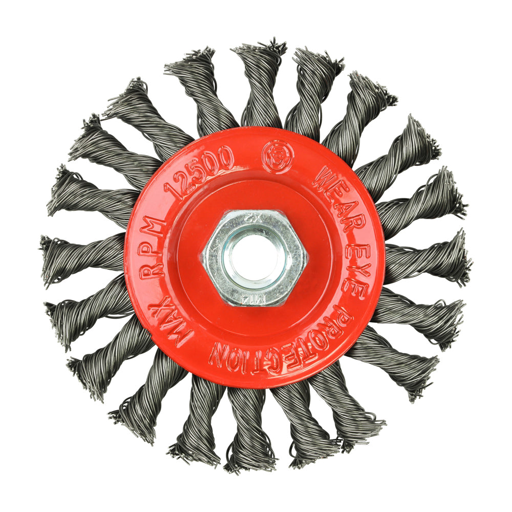 This is an image of Timco - Angle Grinder Wheel Brush - Twisted Knot Steel Wire 115mm (1 Each Box) 115TWT