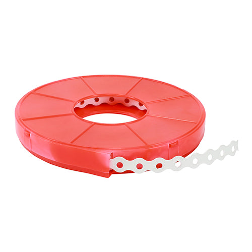 This is an image of Timco - Coloured Fixing Band - White 12mm x 10m (1 Each Bag) 1210FBWHITE