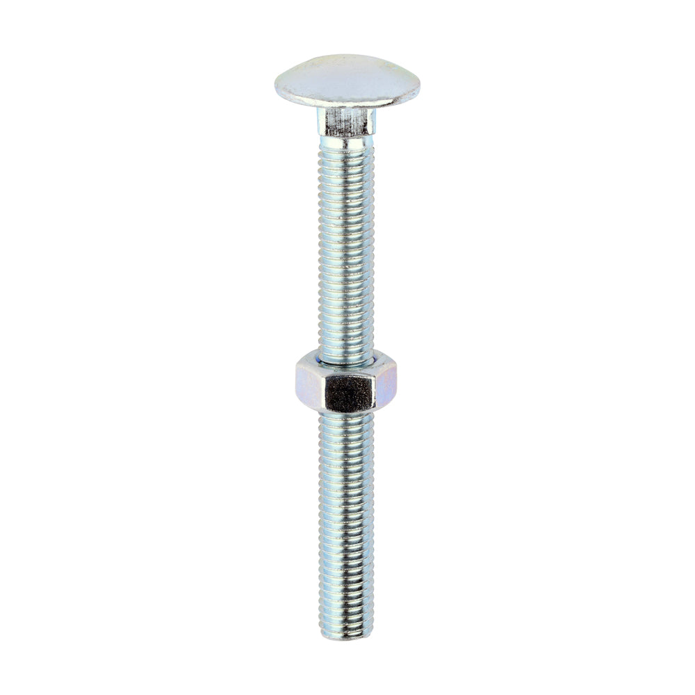 This is an image of Timco - Carriage Bolts & Hex Nuts - Zinc M12 x 120mm - (10 PCS Box) 12120CB
