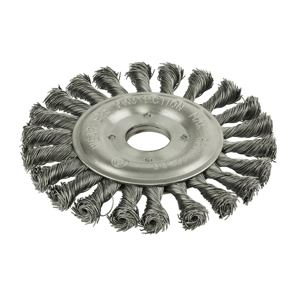This is an image of Timco - Wheel Brush - Twisted Knot Steel Wire 125mm (1 Each Box) 125HWT