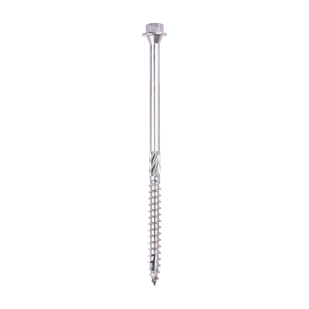This is an image of Timco - Timber Frame Construction & Landscaping Screws - Hex - A4 Stainless Steel 6.7 x 125mm - (25 PCS Tube) 125INDEXSST