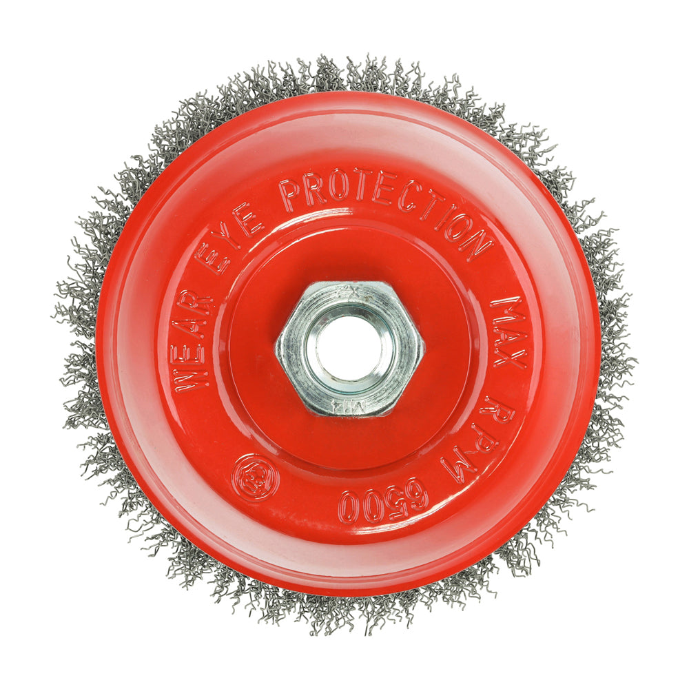 This is an image of Timco - Angle Grinder Cup Brush - Crimped Steel Wire 125mm (1 Each Box) 125TCC