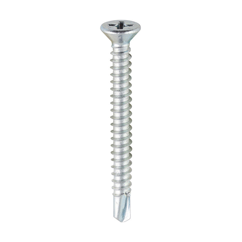 This is an image of Timco - Window Fabrication Screws - Countersunk - PH - Self-Tapping - Self-Drilling Point - Zinc 3.9 x 38mm - (1000 PCS Box) 125Z