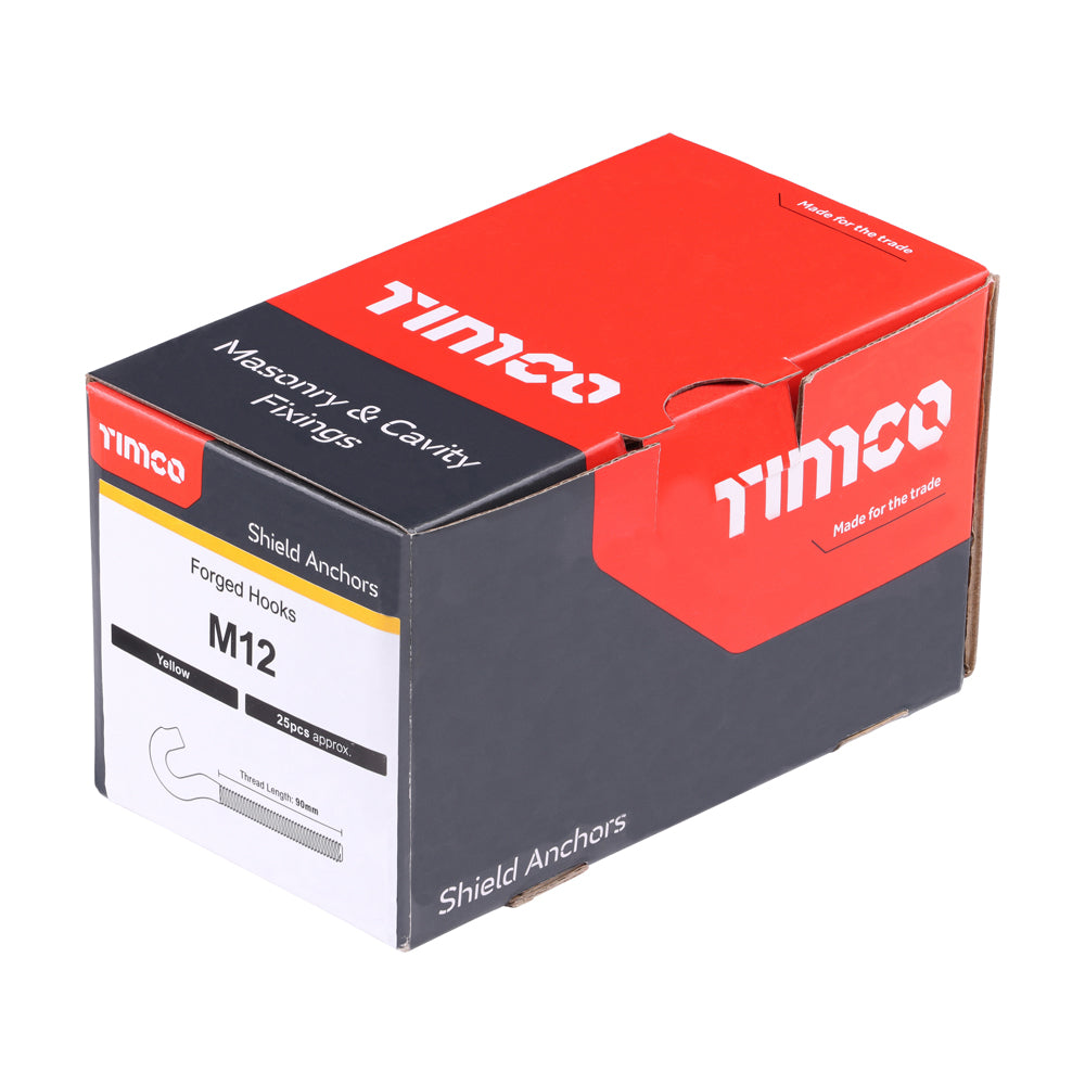This is an image of Timco - Forged Hooks - Yellow M12 - (25 PCS Box) 12HOOK