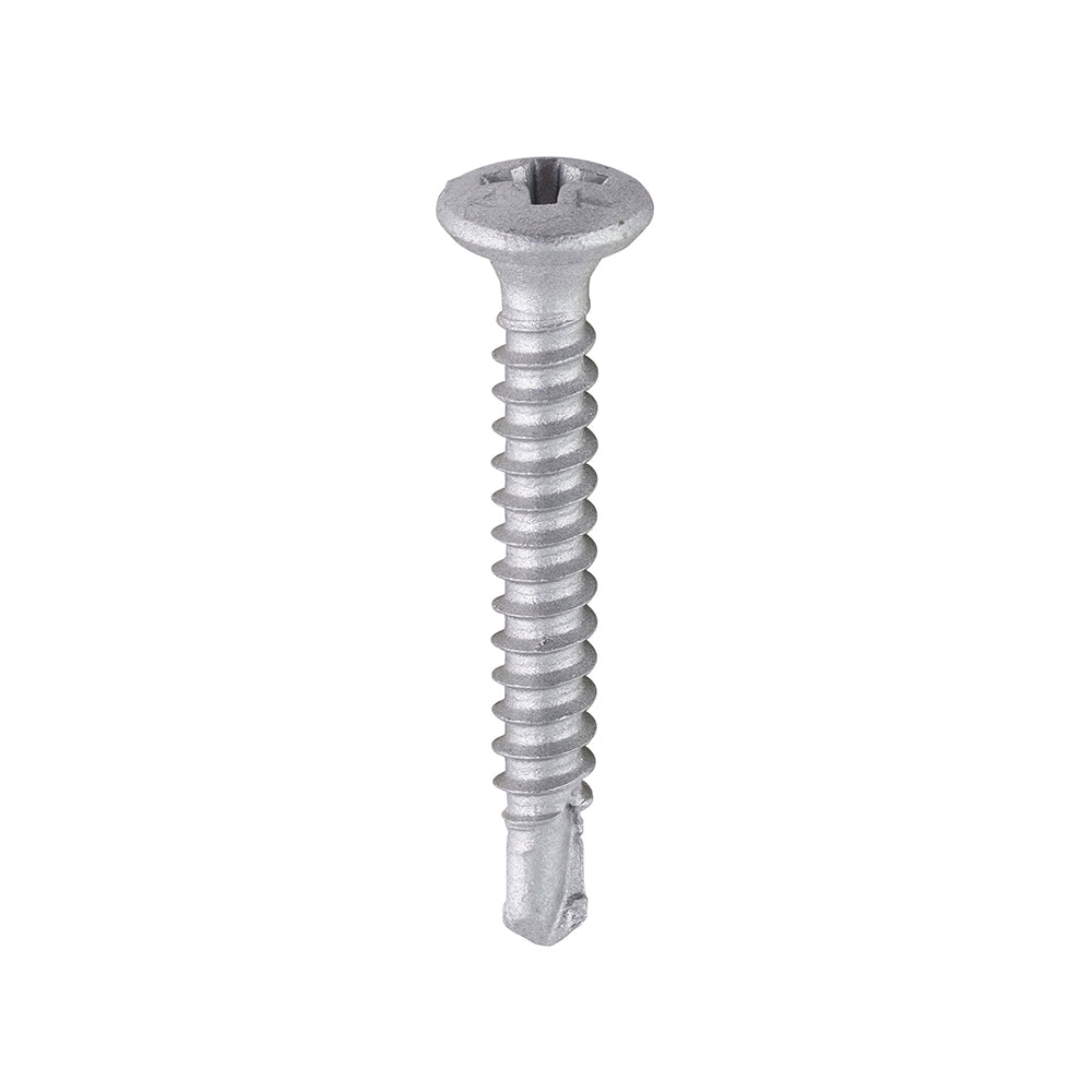 This is an image of Timco - Window Fabrication Screws - Friction Stay - Pan - PH - Self-Tapping Thread - Self-Drilling Point - Martensitic Stainless Steel & Silver Organic 3.9 x 29mm - (1000 PCS Box) 138SS