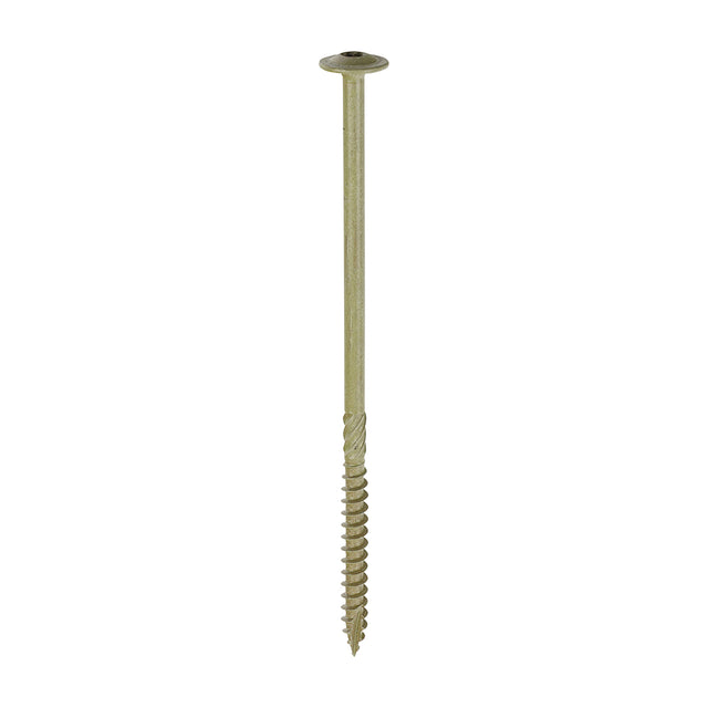This is an image of Timco - Timber Frame Construction & Landscaping Screws - Wafer - Exterior - Green Organic 6.7 x 150mm - (50 PCS Box) 150INW