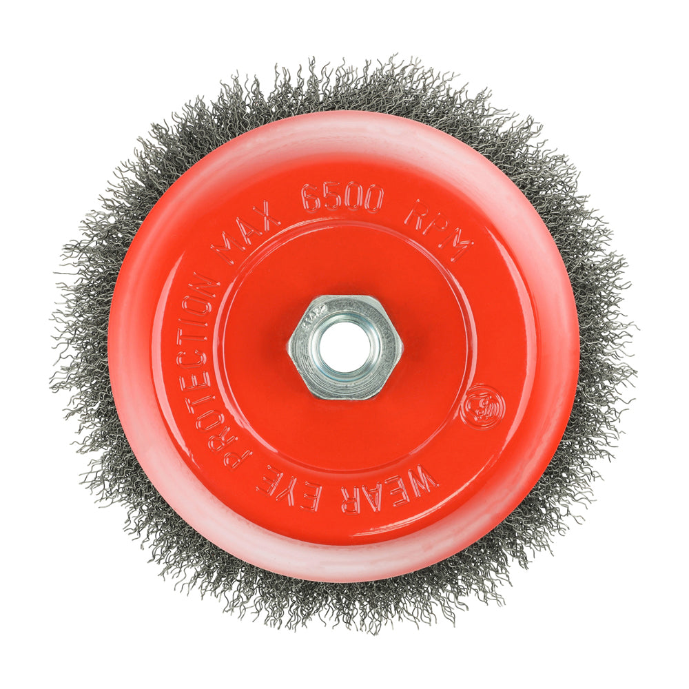 This is an image of Timco - Angle Grinder Cup Brush - Crimped Steel Wire 150mm (1 Each Blister Pack) 150TCC