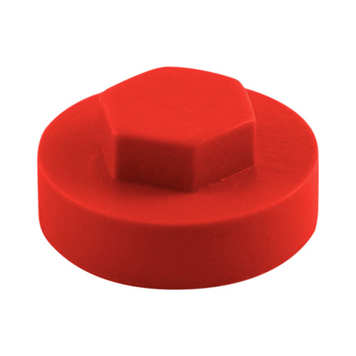 This is an image of Timco - Hex Head Cover Caps - Poppy Red 16mm - (1000 PCS Bag) 1604E53CAP