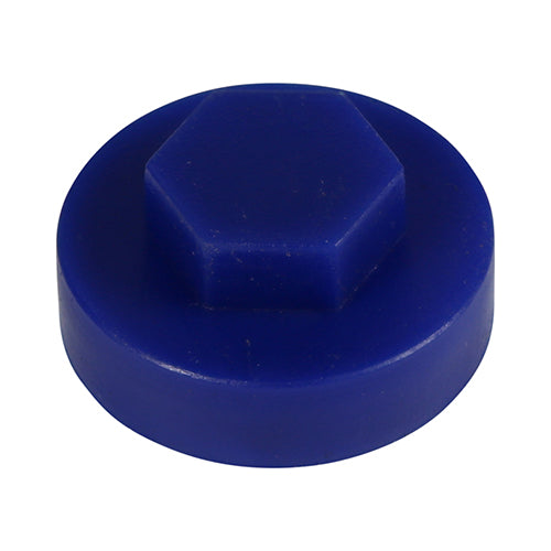 This is an image of Timco - Hex Head Cover Caps - Ultra Marine 16mm - (1000 PCS Bag) 16RAL5002CAP