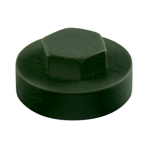 This is an image of Timco - Hex Head Cover Caps - Juniper Green 19mm - (1000 PCS Bag) 1912B29CAP