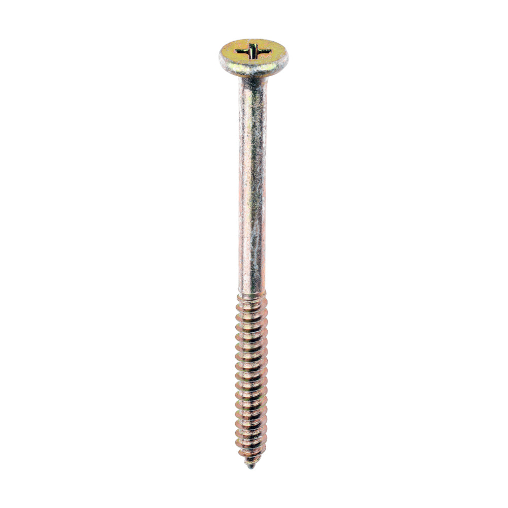 This is an image of Timco - Element Screws - Shallow Pan Countersunk - PH - Self-Tapping Thread - AB Point - Yellow 4.8 x 65mm - (200 PCS Box) 192Y