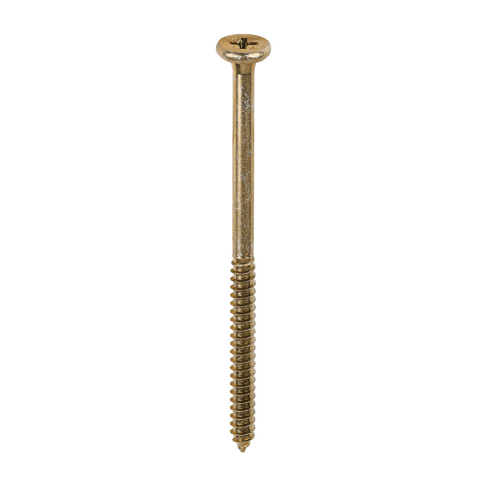 This is an image of Timco - Element Screws - Shallow Pan Countersunk - PH - Self-Tapping Thread - AB Point - Yellow 4.8 x 80mm - (200 PCS Box) 193Y