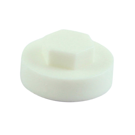 This is an image of Timco - Hex Head Cover Caps - Pure White 19mm - (1000 PCS Bag) 19RAL9010CAP