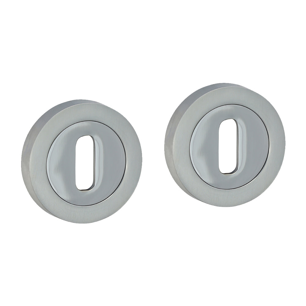 This is an image of Timco - Standard Profile Escutcheon - Polished & Satin Chrome 51mm (1 Pairs Blister Pack) 200002