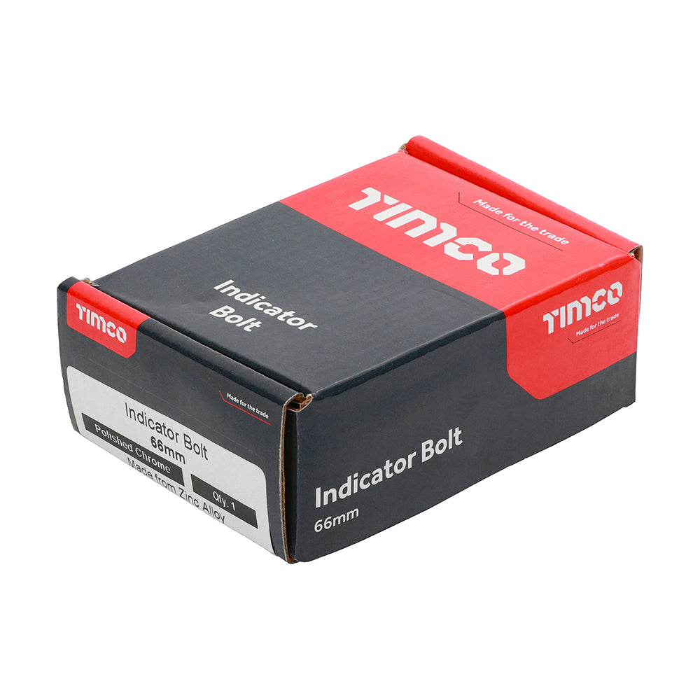 This is an image of Timco - Indicator Bolt - Polished Chrome 66mm (1 Each Box) 200045