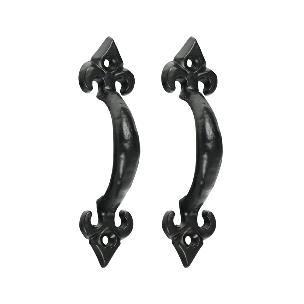 This is an image of Timco - Fleur De Lys Pull Handle - Antique Black 4" (1 Each Bag) 200131