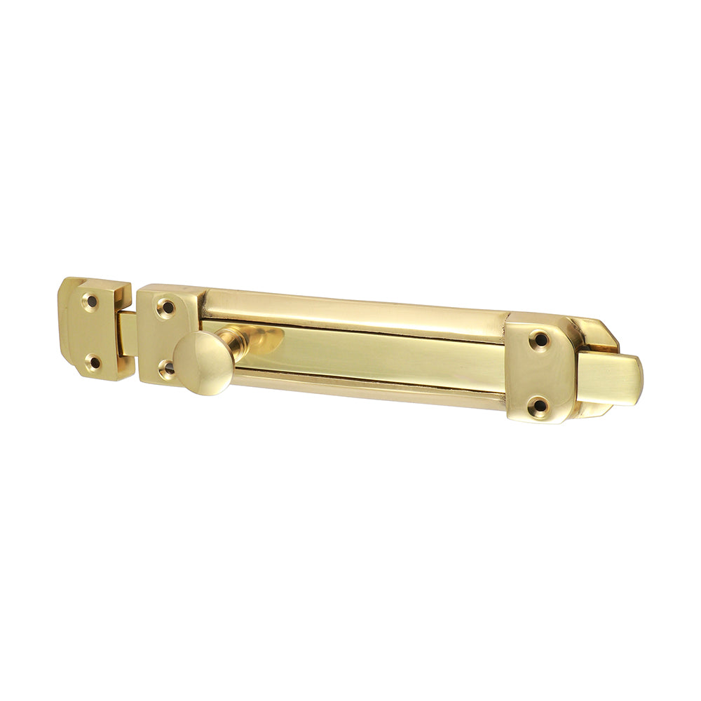 This is an image of Timco - Contract Flat Section Bolt - Polished Brass 210 x 35mm (1 Each Bag) 200136