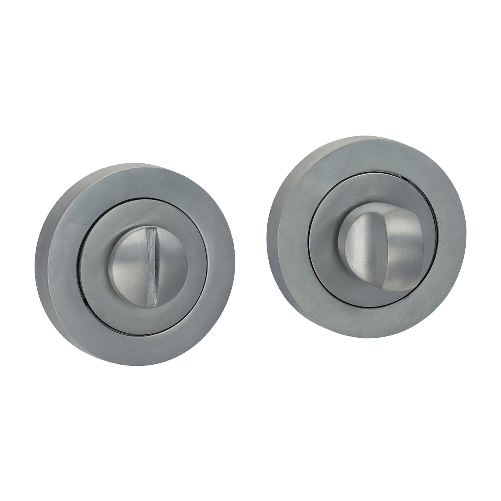 This is an image of Timco - Bathroom Thumb Turn And Release - Satin Chrome 51mm (1 Pieces Blister Pack) 200172